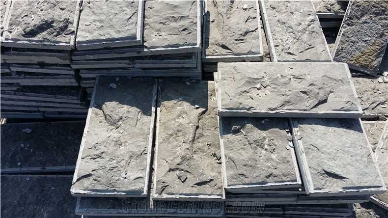 China Blue Stone Split Face Natural Cleft Face Bluestone Paver Tile Walling