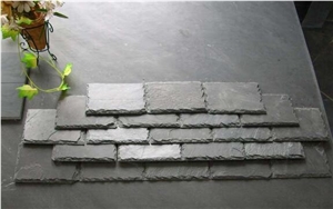 Black and Rusty Slate Roof Covering Tiles