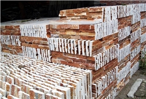 Brown Slate Cultured Stone Wall Cladding, Ledgestone Stacked Stone, Stacked Ledger Stone Veneer Brown Slate Cultured Stone Wall Cladding, Ledgestone Stacked Stone, Stacked Ledger Stone Veneer