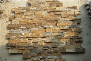 Brown Slate Cultured Stone Wall Cladding, Ledgestone Stacked Stone, Stacked Ledger Stone Veneer