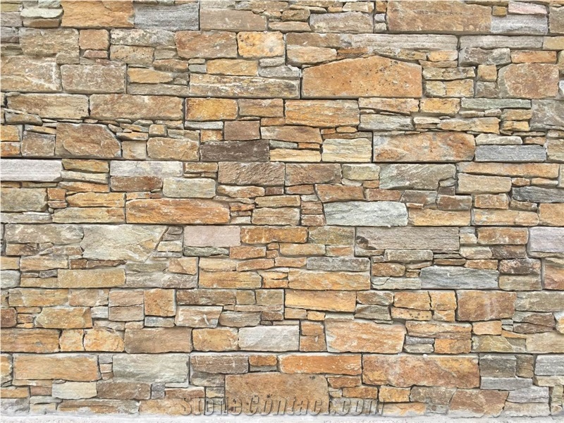 China Rusty Brown Slate Cultured Stone, Wall Cladding, Stacked Stone Veneer Clearance, Manufactured Stone Veneer