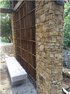China Rusty Brown Slate Cultured Stone, Wall Cladding, Stacked Stone Veneer Clearance, Manufactured Stone Veneer