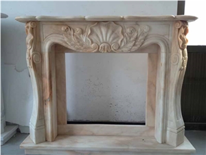 China Sunset Red Marble Fireplace Surround Decorating