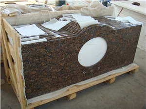 Custom Nature Tan Brown Granite Bathroom Vanity Tops