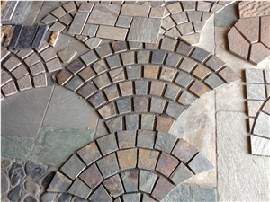 Outdoor Cheap Fan Shape Nature Slate Paving Stone