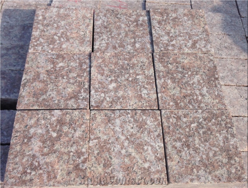 Sandblast G687 Granite Cube Stone 10x10