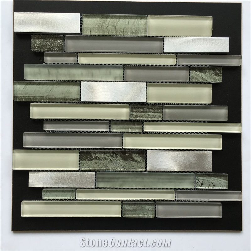 Aluminum Alloy Glass Mosaic Pattern, Metal Wall Mosaci Tile Direct from China Factory, with Good Design and Good Price