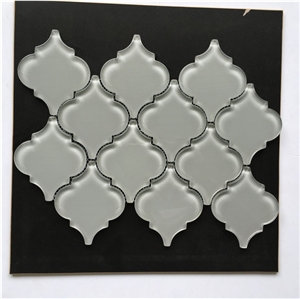 China Super White Mosaic Tile, Calabash Shape Glass Mosaic, 3d Mosaic Wall Tile, Fashion Design Glass Mosaic, White Glass Mosaic