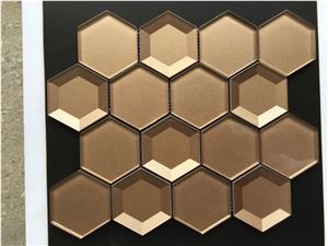 Crystal Glass Mosaic with Good Quality, China Factory Hexagon Wall Mosaic