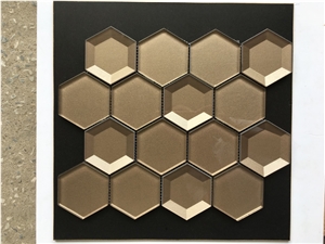 Crystal Glass Mosaic with Good Quality, China Factory Hexagon Wall Mosaic