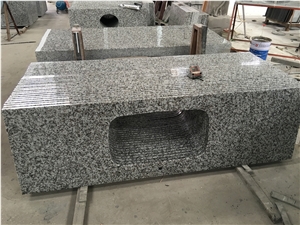G439 Vanity Top, China Big Flower Granite Top, Grey Granite Countertop,China Bianco Sardo Vanity Tops, Grey Granite Top
