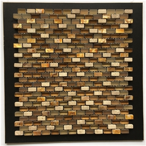 Glass Mosaic Tile for Bathroom, China Mosaic Factory, Emperador Light, Super White, Cold Spraying, Plating, Wooden White, Colorful Conch