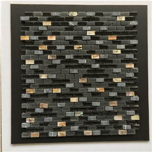 Glass Mosaic Tile for Bathroom, China Mosaic Factory, Emperador Light, Super White, Cold Spraying, Plating, Wooden White, Colorful Conch