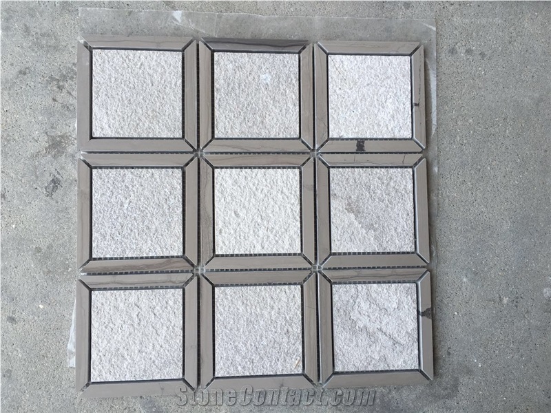 Italy Calacatta White Stone Mosaic, Carrara White with China Crystal White Marble Mosaic Tile,Linear Strips Marble Mosaic Use for Wall & Flooring