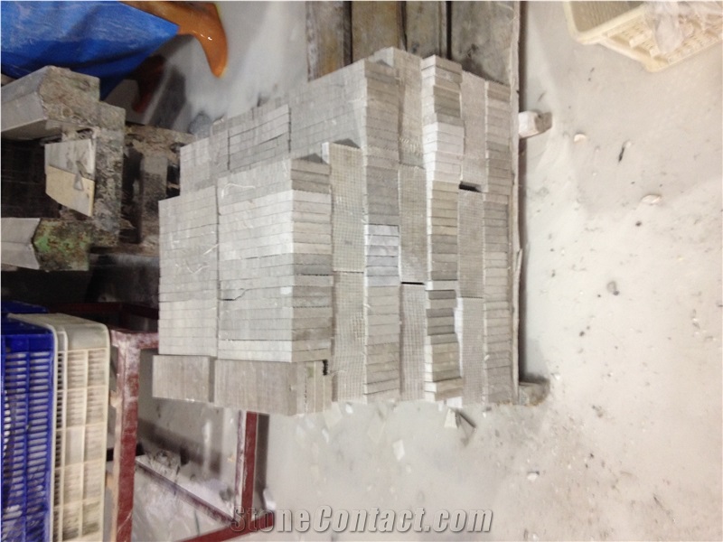 Italy Grey Carrara White Crystal White Marble Flower Design Beautiful Stone Mosaic, Polished Nice Design Interior Stone Mosaic Tile, Marble Stone Mosaic