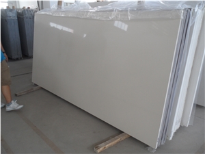 Manmade Stone Beige Pure Color Quartz Big Slab, High Polished Pure Cream Engineered Stone from China Factroy with Competitive Price