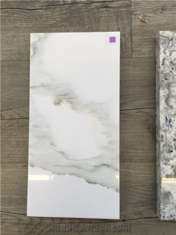 New Calacatta Quartz Slab, Good Design Quartz, White Quartz Stone Tile, Quartz for Flooring, Kitchen, Bathroom