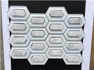 Special Design Glass Mosaic Tile, Beige Color, White Color Mosaic Tile