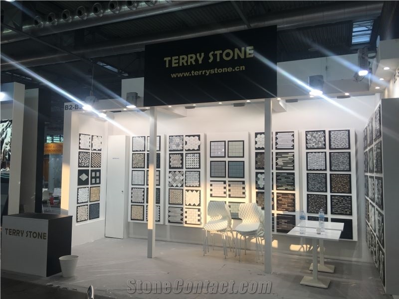 Special Design Glass Mosaic Tile, Beige Color, White Color Mosaic Tile