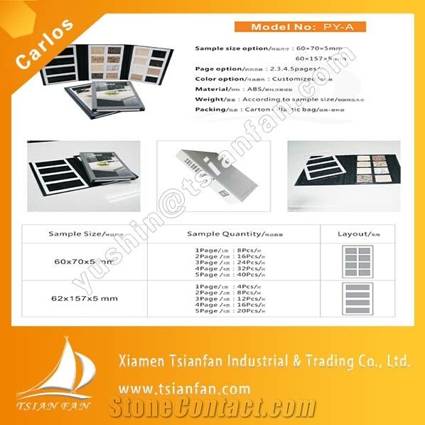 Custom Plastic Quartz Stone Sample Book