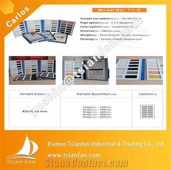 Custom Plastic Quartz Stone Sample Book