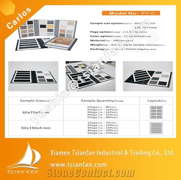 Custom Plastic Quartz Stone Sample Book