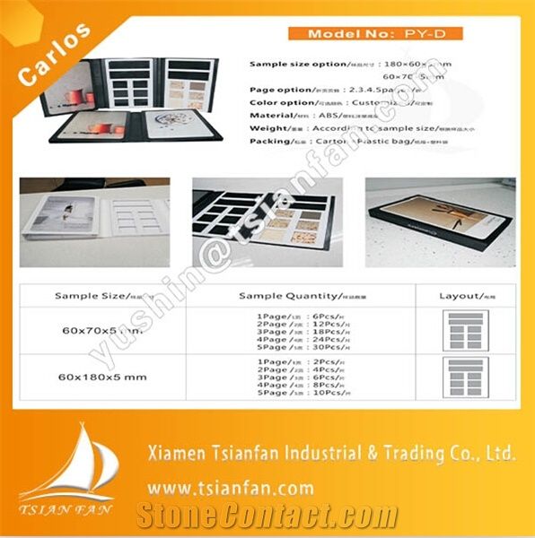 Custom Plastic Quartz Stone Sample Book