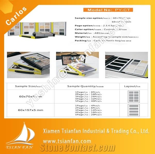 Custom Plastic Quartz Stone Sample Book