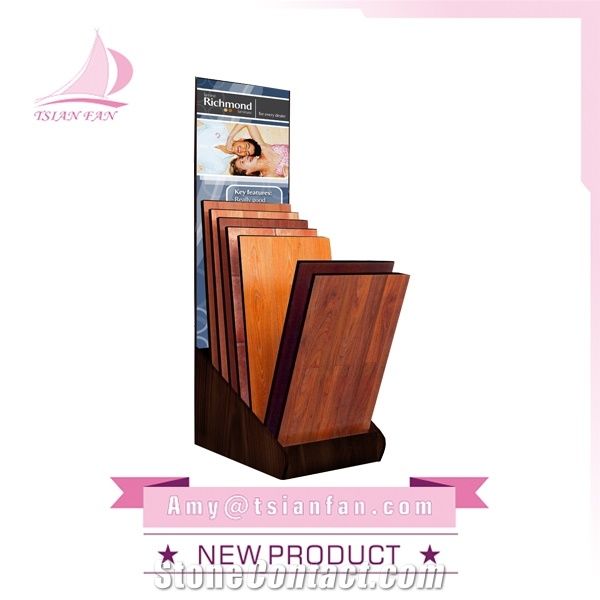 Wood Floor Stand Ceramic Tile Rack With Showroom