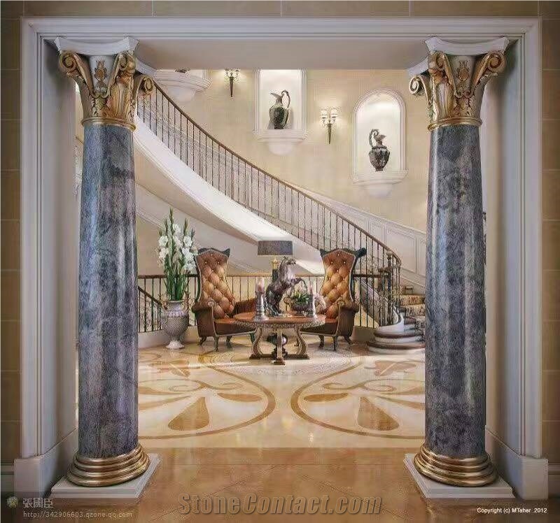 Column Pillar Building Material, Beijing White Marble Roman Columns by Handcarved