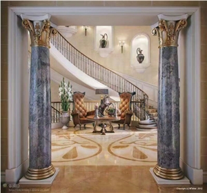 Column Pillar Building Material, Beijing White Marble Roman Columns by Handcarved