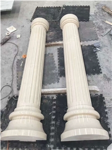 Column Pillar Building Material, Beijing White Marble Roman Columns by Handcarved