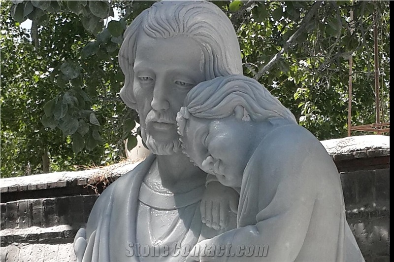 Jesus Sculpture Statue, Fangshan Jade White Marble Statues /Western Style Human Handcarved Sculptures