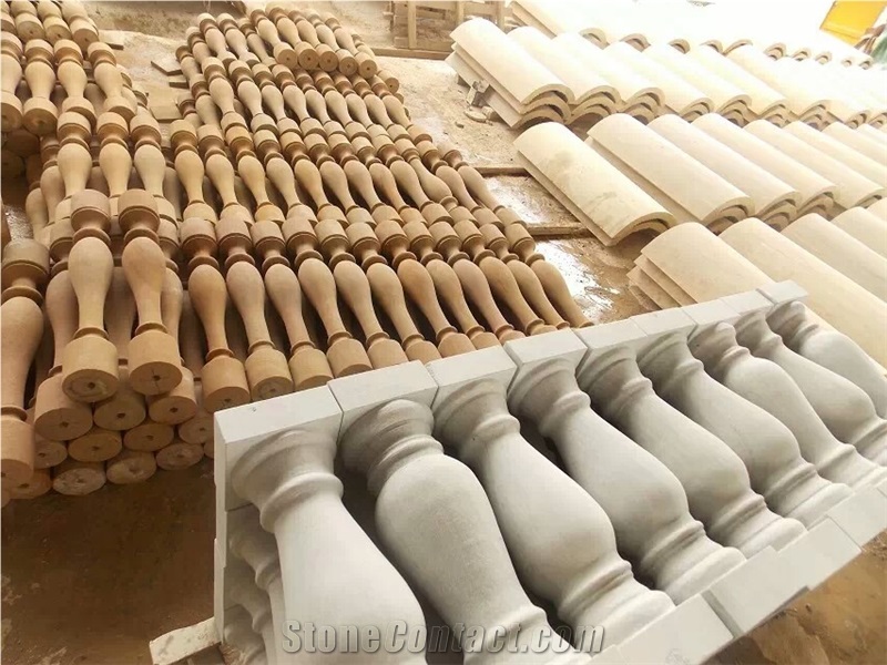 Sandstone Balustrade Railings, Beige Sandstone Balustrade