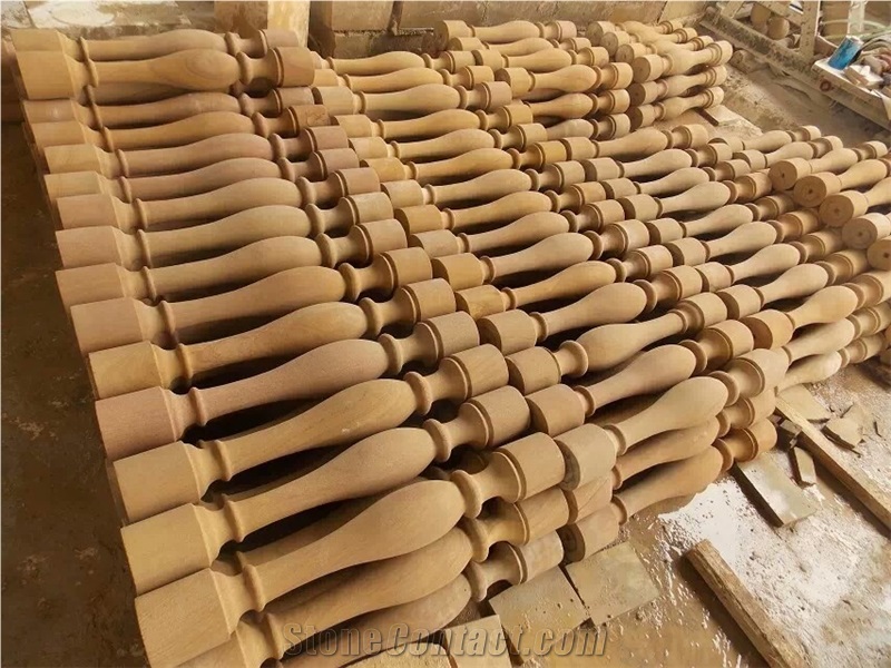 Sandstone Balustrade Railings, Beige Sandstone Balustrade