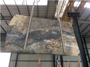 Polished Silver Grey Quartzite Slab & Tiles, India Grey Quartzite