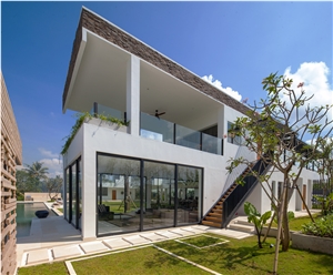White Honed Limestone Tiles - Pool Deck Wall Floor