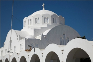 Thassos White Marble Extra Cathedral in Sandorini Island