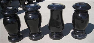 Shanxi Black Granite Monumental Vases, Flower Holders