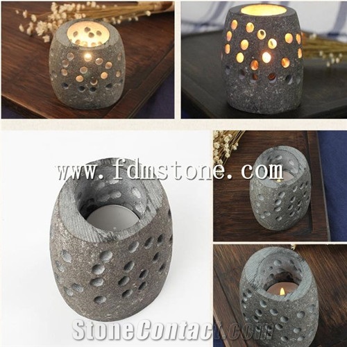 Bird Carved Stone Candelabrum,Lantern Holder
