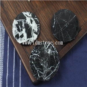 Black Slate Cup Mat,Slate Products for Food,Non-Slip Tableware Slate Cup Stone Mat