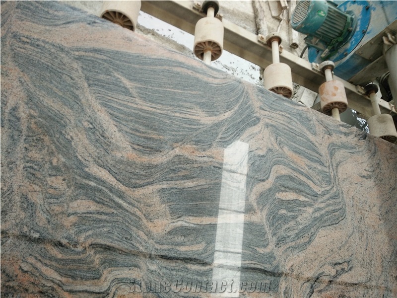 China Multicolor Pink Granite, China Juparana Granite, Polished Slab 210cm X 60 cm X 1.8cm