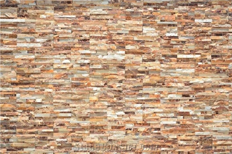 China Rusty Quartzite Cultured Stone, Wall Cladding, Yellow Stacked Stone Veneer, Corner Stone Clearance