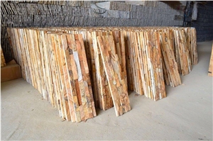China Rusty Quartzite Cultured Stone, Wall Cladding, Yellow Stacked Stone Veneer, Corner Stone Clearance