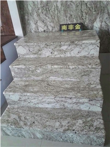 Giallo Santa Cecilia Granite Stairs, Yellow Brazil Granite Stairs & Steps