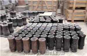 Granite Polished Monumental Vases/ Granite Polished Round Monumental Vases/ Granite Tombstone Vases/Granite Memorial Vases/Natural Stone Funeral Vase