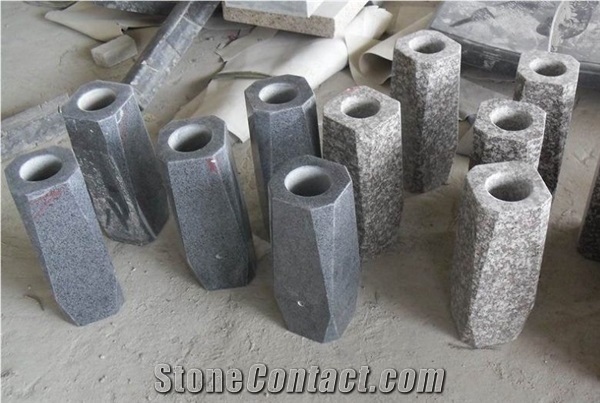 Granite Polished Monumental Vases/ Granite Polished Round Monumental Vases/ Granite Tombstone Vases/Granite Memorial Vases/Natural Stone Funeral Vase
