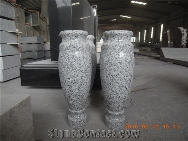 Granite Polished Monumental Vases/ Granite Polished Round Monumental Vases/ Granite Tombstone Vases/Granite Memorial Vases/Natural Stone Funeral Vase