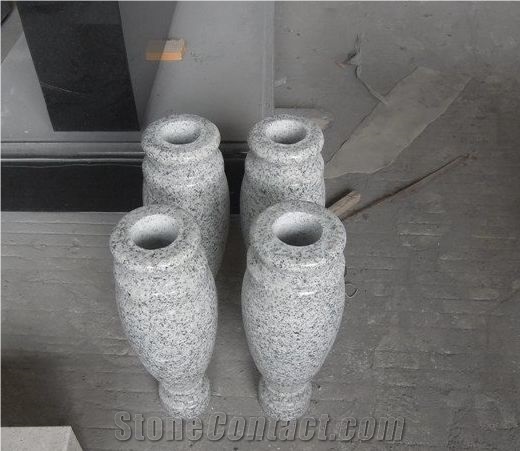 Grey Blue Black Granite Polished Vase Memorial Accessories