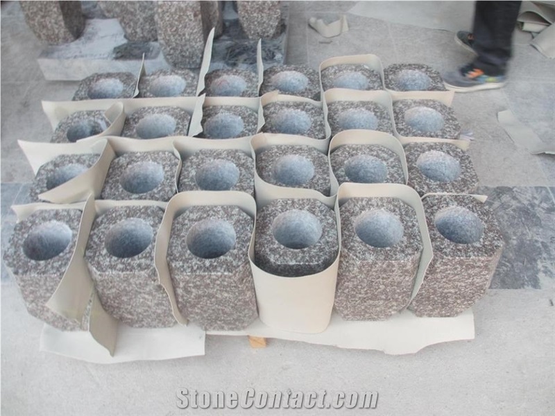 Grey Blue Black Granite Polished Vase Memorial Accessories